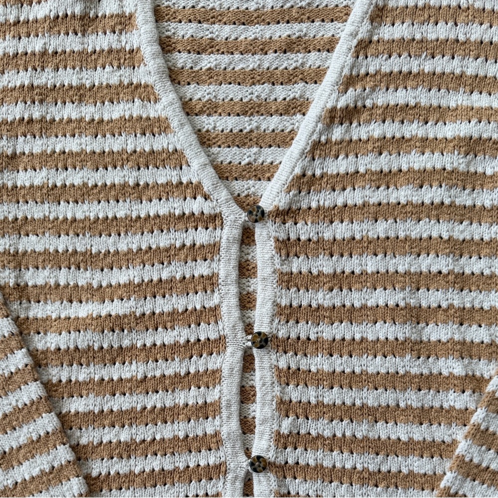 Madewell Open-Stitch Cardigan Sweater in Stripe - Picture 3 of 7